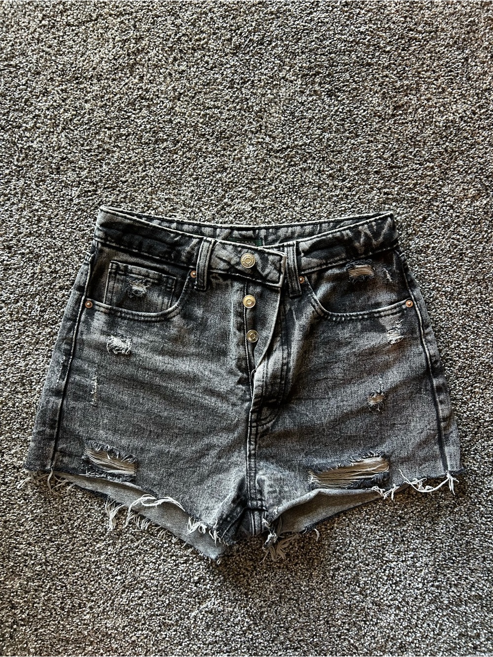 wild fable Distressed High-Rise Gray Denim Shorts